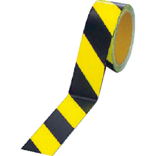 Unit Fluorescent reflective tape Yellow/black Yellow part reflective 45mm width x 10m roll 864-60 1 roll