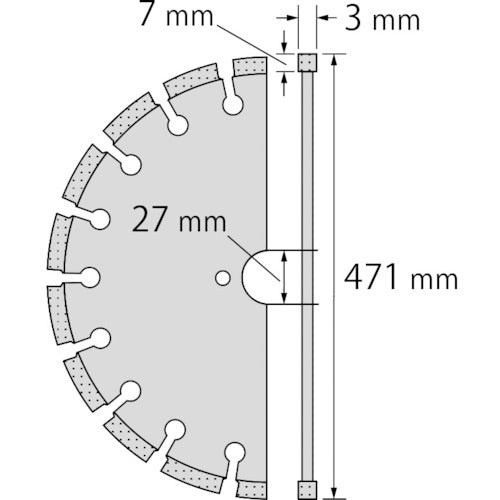 エビ　ダイヤモンドカッターアスファルト用　１８インチ　AX18　1 枚