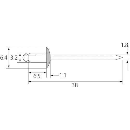 エビ　カラーリベット　ブラック　４−２　（１０００本入）　CNSA42B　1 箱