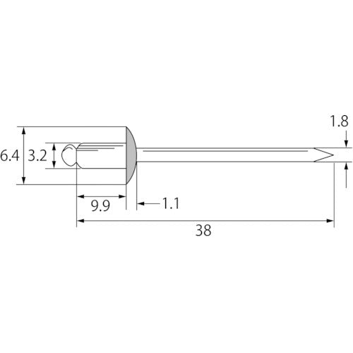 エビ　カラーリベット　ブラック　４−４　（１０００本入）　CNSA44B　1 箱