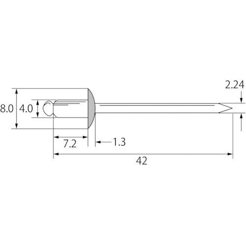 エビ　カラーリベット　ブラック　５−２　（１０００本入）　CNSA52B　1 箱