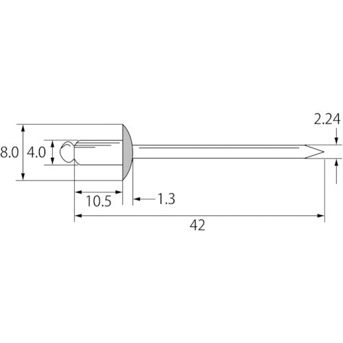 エビ　カラーブラインドリベット５−４アルミ／スチール（３００本入）リベット長１０．５ＭＭ　ブロンズ　CNSA54BREB　1 箱