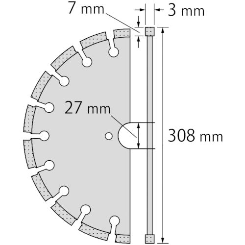 エビ　ダイヤモンドカッターコンクリート用　１２インチ　CX12　1 枚