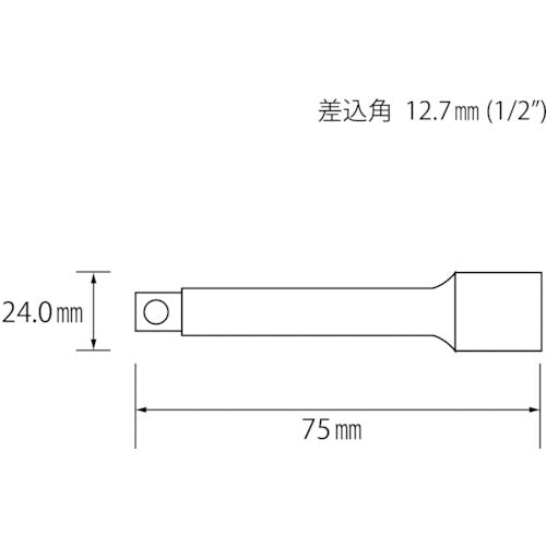 エビ　エキステンションバ−　１／２Ｘ７５ｍｍ　EB4075　1 個