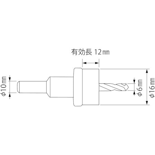 エビ　超硬ホルソー（薄板用）　刃径１６ｍｍ　HO-16S　1 本