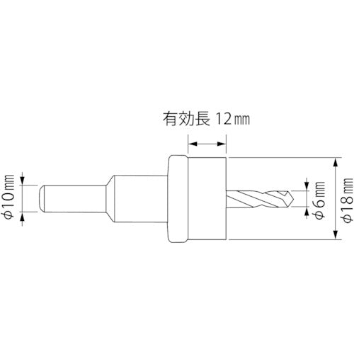 エビ　超硬ホルソー（薄板用）　刃径１８ｍｍ　HO-18S　1 本