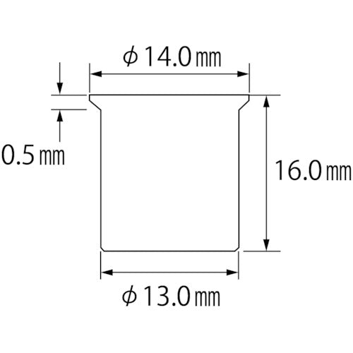 エビ　ブラインドナット“エビナット”（薄頭・アルミ製）　板厚２．５　Ｍ１０×１．５（５００個入）　NAK1025M　1 箱