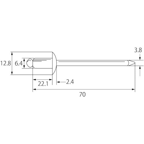 エビ　ブラインドリベット（スティール／スティール製）　８−１０（５００本入）　箱入　NS810　1 箱