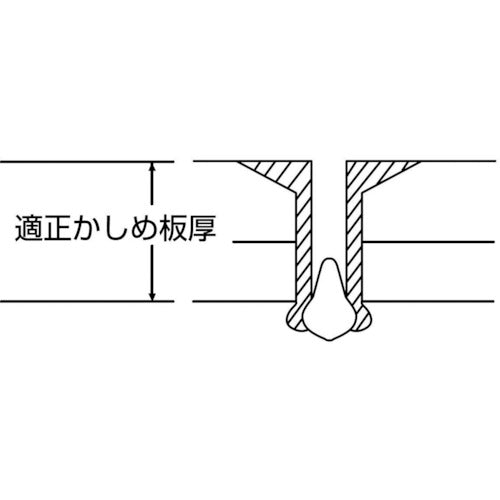 エビ　ブラインドリベット・皿頭　アルミ／スティール　４−２　（１０００本入）　NSA42K　1 箱