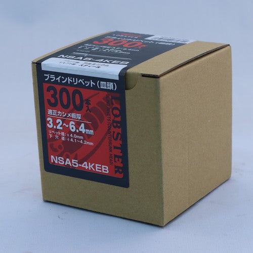 EBI Blind Rivets, Countersunk Head, Eco Box, Aluminum/Steel, 5-4 (300 pcs) NSA54KEB 1 box