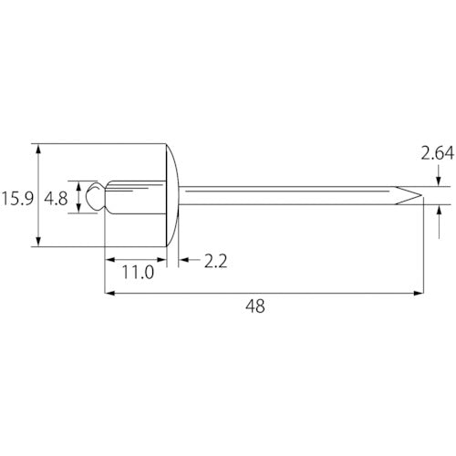 EBI blind rivet large flange aluminum/steel 6-14 (500 pieces) NSA614LF 1 box