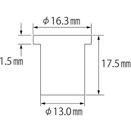 エビ　ブラインドナット“エビナット”（平頭・スティール製）　板厚２．５　Ｍ１０×１．５（５００個入）　NSD1025M　1 箱