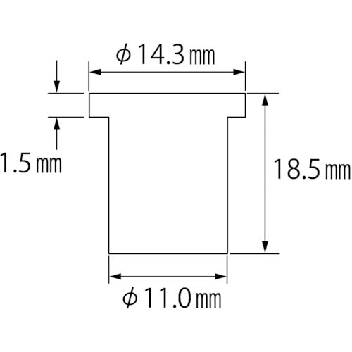 エビ　ブラインドナット“エビナット”（平頭・スティール製）　板厚４．０　Ｍ８×１．２５（５００個入）　NSD840M　1 箱