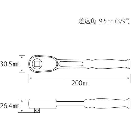 EBI ratchet handle 9.5mm RH3200A 1 piece