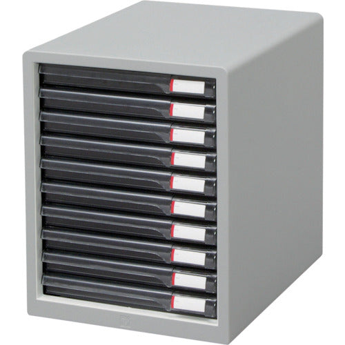 IRIS 245972 Letter Case, Shallow, 10 Tiers, 265 x 350 x 345, Light Gray, L-10SR-LGY, 1 Unit