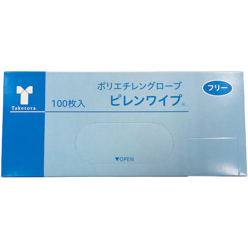 竹虎　使い捨て手袋　ピレンワイプ　フリー　１００枚入　082000　1 箱