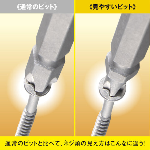 ＶＥＳＳＥＬ　見やすいビット（両頭）　＋２×１１０ｍｍ　１０本組　ＤＳ１０Ｐ２１１０Ｆ　DS10P2110F　1 袋