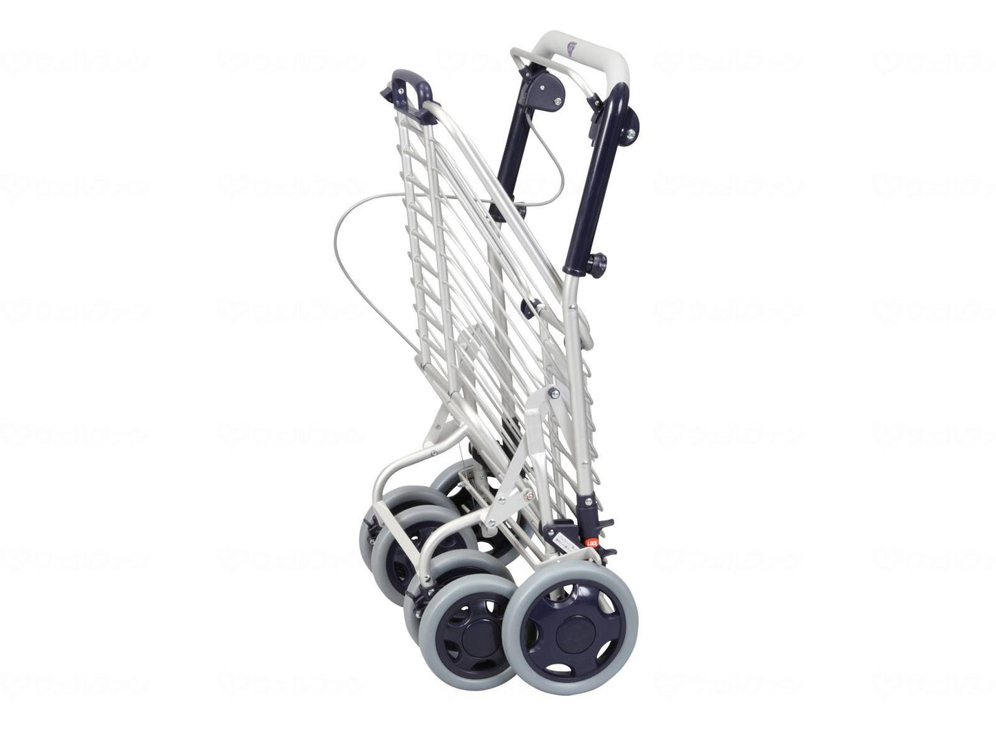 Yuba Sangyo Aluminum Wire Cart with Brake (Floral Pattern) Floral Pattern Red