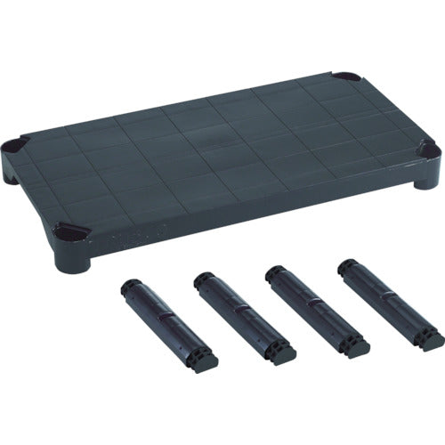 TRUSCO Plastic Shelf Set Lightweight with Legs 800 x 350 Black TPT-234S-BK 1 S