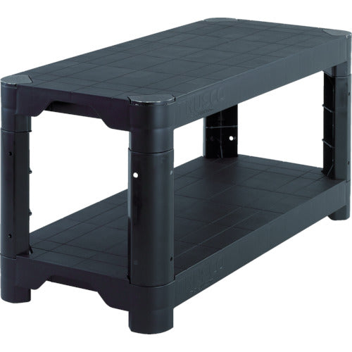 TRUSCCO 플라스틱 선반 경량형 높이 392-2단 타입 코너 캡 4개 부착 블랙 TPT-K1232C-BK 1대