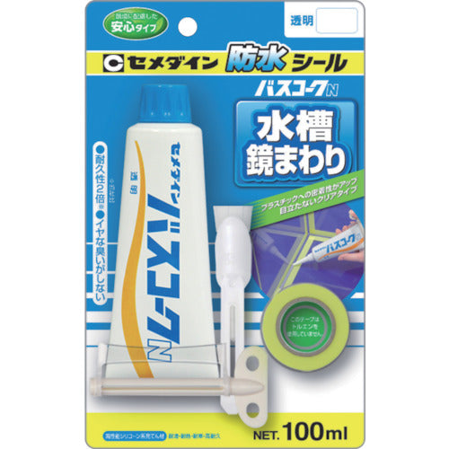 セメダイン　バスコークＮ　透明　Ｐ１００ｍｌ（防カビ剤なし）　ＨＪ−１５４　HJ-154　1 本