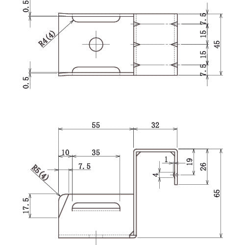 ＴＲＵＳＣＯ　カセット式ホイールコンベヤ取付金具Ｂ　V-ECON-B　1 個