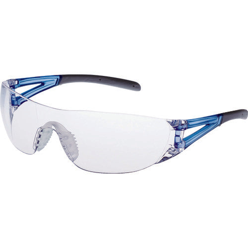 야마모토 일안형 세이프티 글라스 렌즈 컬러 클리어 템플 컬러 블루 JIS 규격품 LF-201 1개