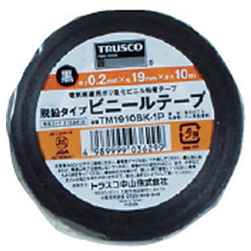 ＴＲＵＳＣＯ　脱鉛タイプ　ビニールテープ　１９Ｘ２０ｍ　赤　１巻　TM1920R-1P　1 巻