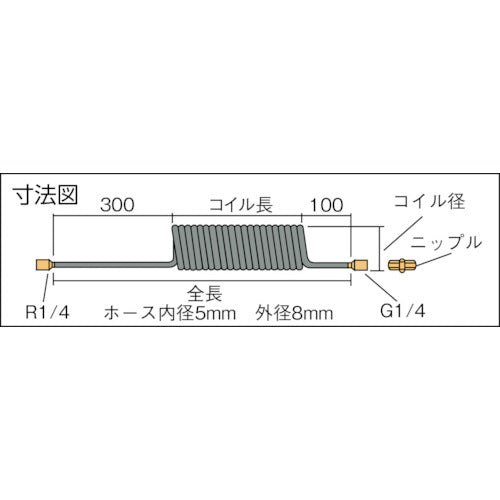 チヨダ　ストロングスパイラル　ＧＲ　８ｍｍ／使用範囲２４５０ｍｍ　グレー　WS804GR　1 本