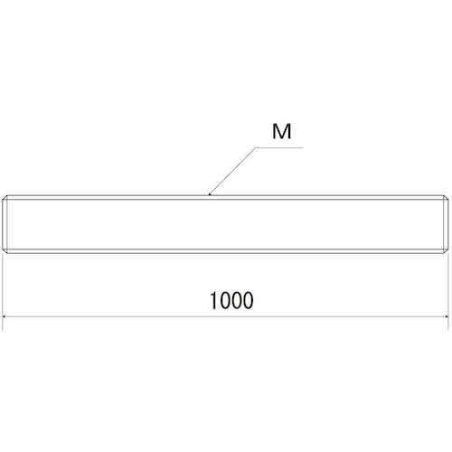 ＳＵＮＣＯ　ユニクロ　寸切ボルト　Ｍ２０Ｘ１０００　（１本入）　C1-00-1000-0200-0000-01　1 本