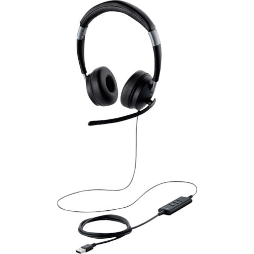エレコム　有線ヘッドセット　デュアルマイクノイズリダクション　４０ｍｍドライバ　ＵＳＢ−Ａ　両耳　ブラック　HS-HP101UNCBK　1 個