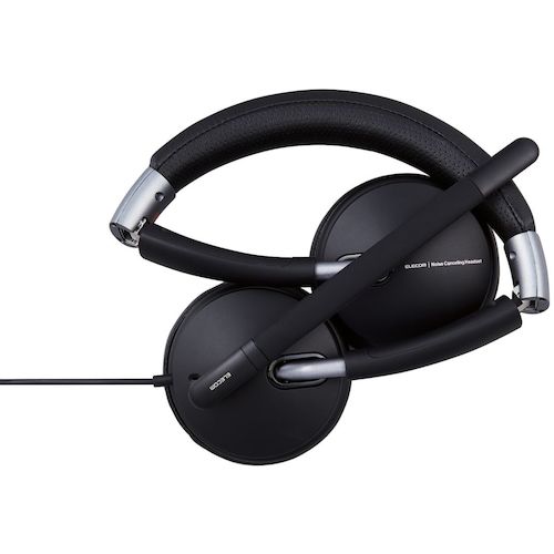 エレコム　有線ヘッドセット　デュアルマイクノイズリダクション　４０ｍｍドライバ　ＵＳＢ−Ａ　両耳　ブラック　HS-HP101UNCBK　1 個
