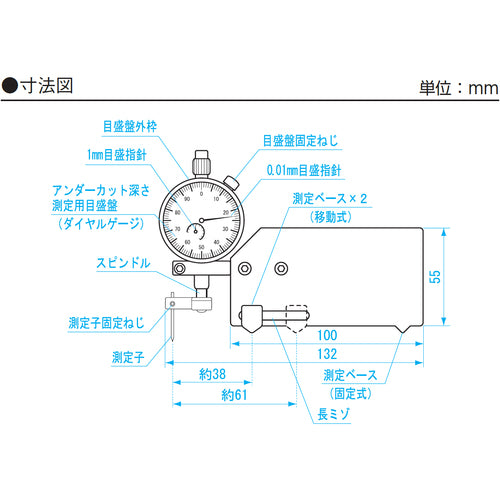 ＳＫ　溶接ゲージ（アンダーカット測定専用）　測定範囲０〜２ｍｍ　FDW-1　1 個