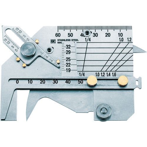 ＳＫ　溶接ゲージ（圧接後膨らみ外径／ビード幅／アンダーカット／食い違い段差／脚長／すみ肉のど厚）　WGU-9M　1 個