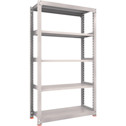 TRUSCO Steel Rack M3 Medium Duty Shelf 1200 x 471 x H2100 5 Tiers Single Unit with Seismic Resin Base Neo Gray M3-7455-SFC 1 Unit