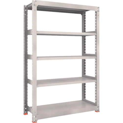 TRUSCO M3 Medium Duty Shelf 1200 x 721 x H2400 5 Tiers Single Unit with Seismic Resin Base Neo Gray M3-8475SFC 1 Unit