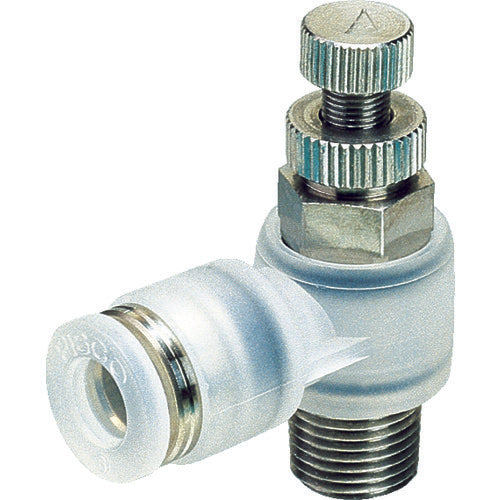 PISCO Speed ​​Controller Elbow PP Type for φ6 Connection Size R1/8 PJSC6-01A 1 pc