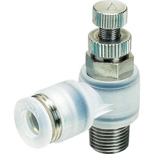 PISCO Speed ​​Controller Elbow PP Type for φ6 Connection Size R1/4 PJSC6-02A 1 pc