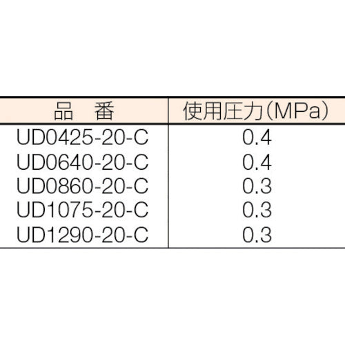 ＰＩＳＣＯ　真空用チューブ　透明　４Ｘ２．５ｍｍ　２０Ｍ　UD0425-20-C　1 巻