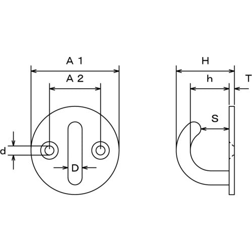 Mizumoto Stainless Steel Open Round Eye φ33mm B-057 1 pc