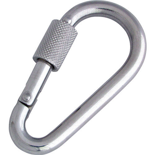 Mizumoto Stainless Steel Eggplant-Shaped Carabiner, Wire Diameter 6mm, Length 64mm, B-1018, 1 pc