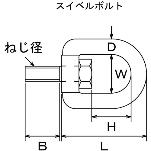 水本　フック　ステンレス　スイベルボルト　ミリネジ　捻子径Ｍ−８　使用荷重０．７８ｋＮ　B-1467　1 個