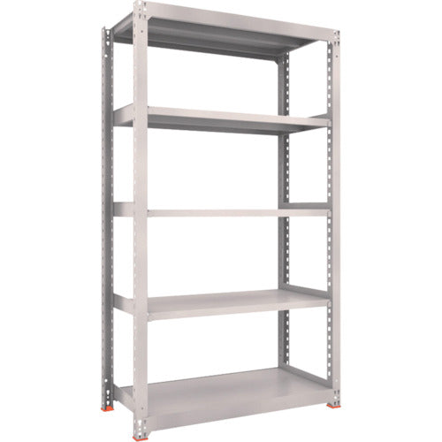 TRUSCO Steel Rack M3 Medium Duty Shelf 1200 x 571 x H2100 5 Tiers Single Unit with Seismic Resin Base Neo Gray M3-7465-SFC 1 Unit