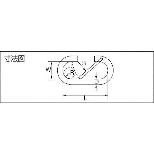 水本　ステンレス　Ｏ型フック（ロープ用）　線径６ｍｍ　長さ５２ｍｍ　B-2056　1 個