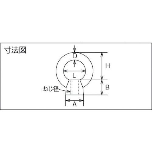 水本　ステンレス　アイナット　ブネジ　捻子径Ｗ−１／４　長さ１６ｍｍ　B-347　1 個