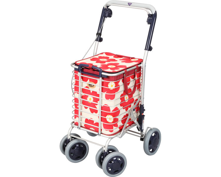 알루미늄 와이어 카트 / A-0245H 꽃무늬 레드 1대