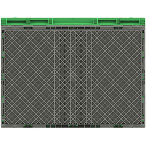 Sanko Folding Container 561210 Oricon EP100B-2 Light Gray/Green 56121000GL802GR609 1 pc