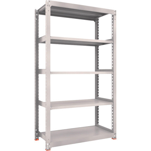 TRUSCO Steel Rack M3 Medium Duty Shelf 1500 x 471 x H2100 5 Tiers Single Unit with Seismic Resin Base Neo Gray M3-7555-SFC 1 Unit