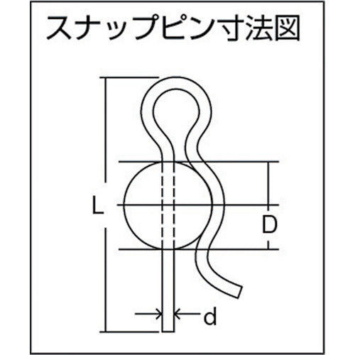 ＴＲＵＳＣＯ　スナップピン　ステンレス　ＮＯ．６　１０本入　少量パック　Y847-0006　1 袋