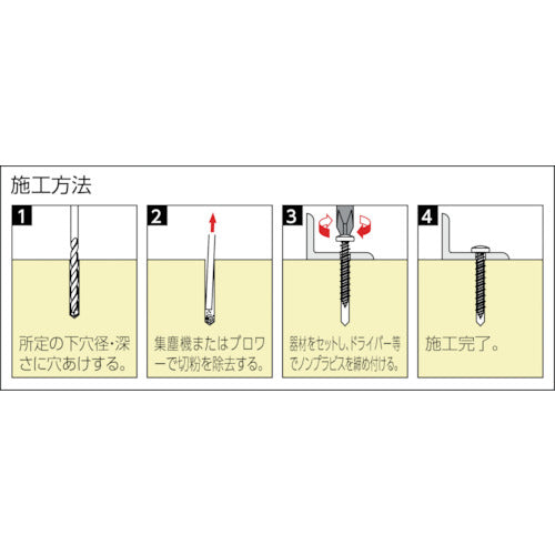 ＵＮＩＫＡ　プラグレスアンカー　ノンプラビス　シルバー　座付ナベ頭　Ｂドリルナシ　ＰＷ−４３２ＳＤＮ　（１２５本）　PW-432-SDN　1 PK